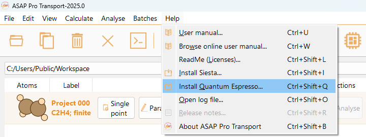 Help --> Install Quantum Espresso