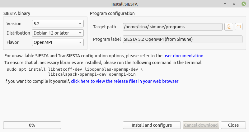 Install SIESTA Linux