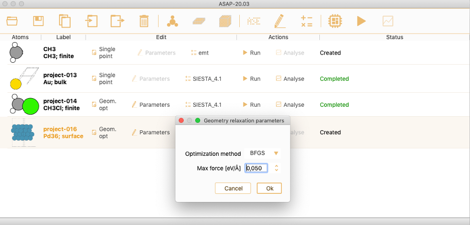 Workflow geom param widget